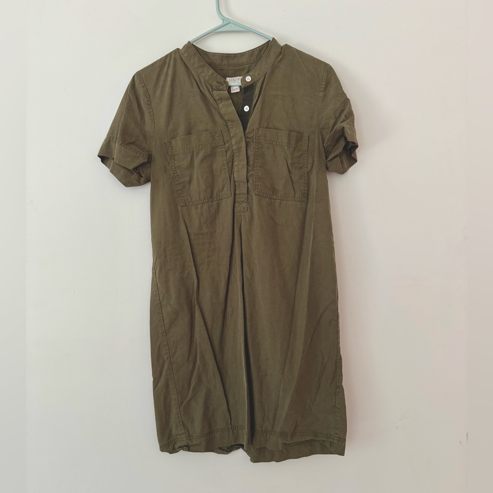 J. Crew Small Army Green Cotton Dress